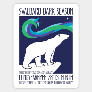 Svalbard Dark Season Norway Travel Poster Magnet